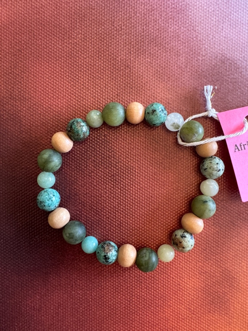 African Turquoise Jasper, Amazonite and Yellow Howlite Stretch Bracelet